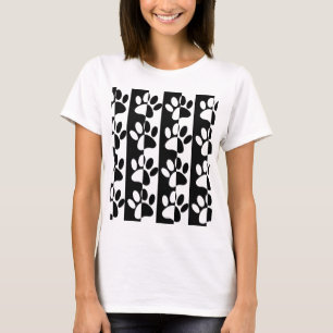 T-shirt Patrouilles Et Rayures De Chien Noir Et Blanc