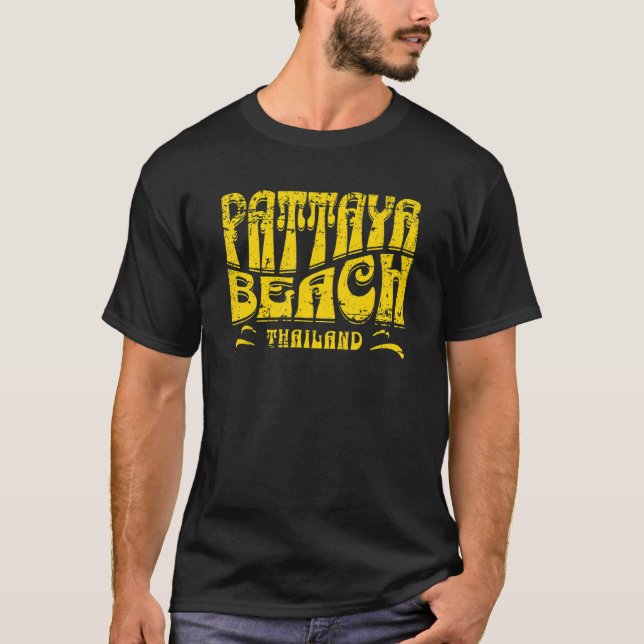 T-shirt Pattaya Beach Thailand Retro Distressed Design (Devant)