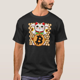 T-shirt Patte de Bitcoin de chat chanceux de Maneki Neko