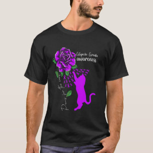 T-shirt Patte De Chat Rose Pourpre Pour La Cure Pelade