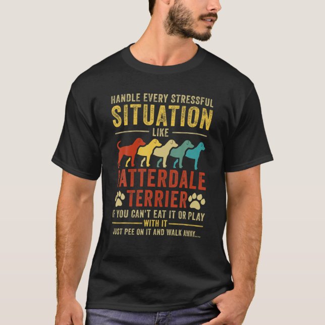 T-shirt Patterdale Terrier Dog Lovers - Handle Stressful S (Devant)