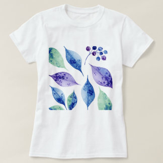 T-shirt  Pattern of leaves and berries 
