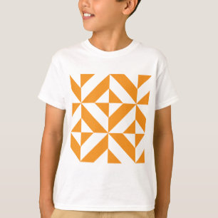 T-shirt Patters de Burnt Orange Geometric Deco Cube