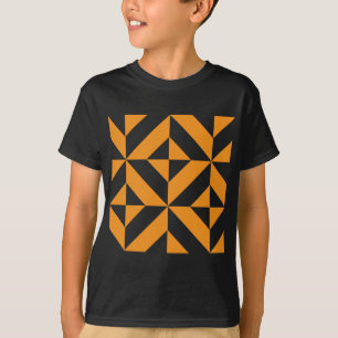 T-shirt Patters de Burnt Orange Geometric Deco Cube