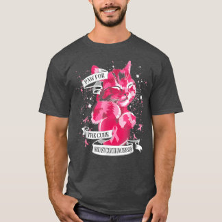 T-shirt Pattes De Chat Pour La Cure Conscience Du Cancer D