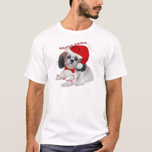 T-shirt Pattes de Shih Tzu Père Noël