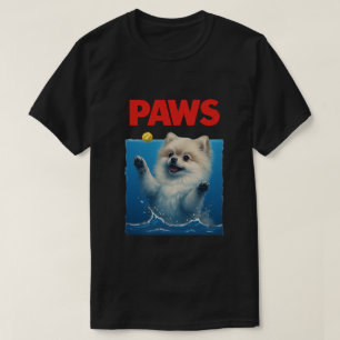 T-shirt Pattes Parodie Chien noir poursuivant une souris m