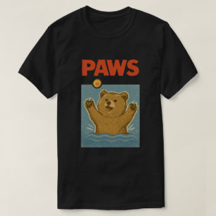 T-shirt Pattes Parodie Ours noir poursuivant une souris mi