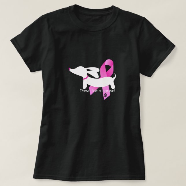 T-shirt Pattes pour un teckel du cancer du sein | de la (Design devant)