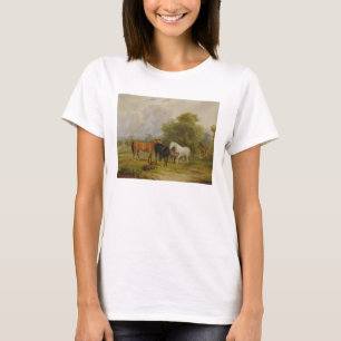 T-shirt Pâturage de chevaux : Juments et poulains dans un