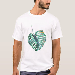 T-shirt Paume verte de feuille de monstera tropicale