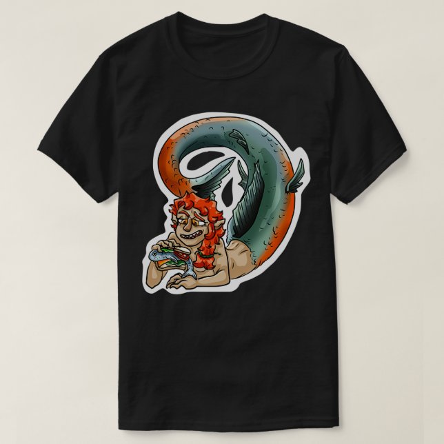 T-shirt Pause-déjeuner de la sirène (Design devant)