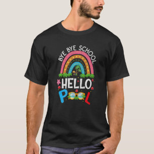 T-shirt Pause d'été Rainbow Bye Bye School Hello Pool
