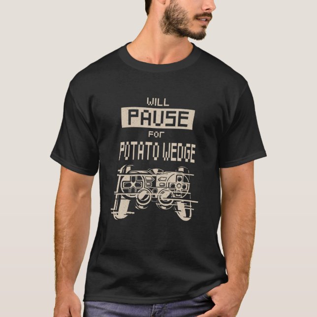 T-shirt Pause pour Potatty Wedge Gamer Mojos Jeu gratuit (Devant)