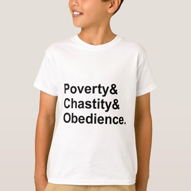 T-shirt Pauvreté Chasteté Obéissance | Vœux monastiques (Devant)