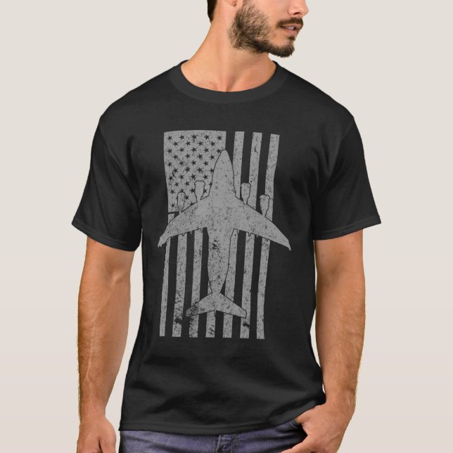 T-shirt Pavillon de l'avion de transport militaire C-17 Gl (Devant)