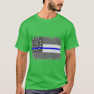T-shirt Pavillon d'État de la ligne bleue Géorgie