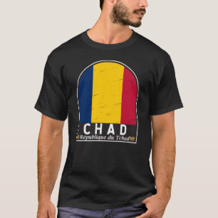 T-shirt Pavillon du Tchad Emblème Vintage déprimé