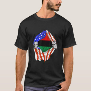 T-shirt Pavillon panafricain de la poitrine afro-américain