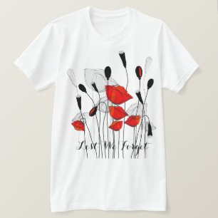 T-shirt Pavot de souvenir avec le texte de peur que nous