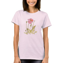 Pavot Fleur sauvage Fleurs roses Plantes Encre Art