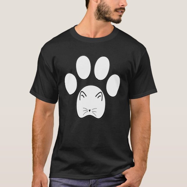 T-shirt Paw Cat Face Cat Paw  Meow Cat Cute Cat (Devant)
