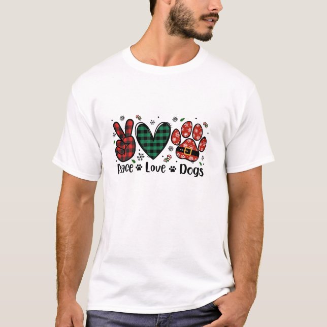 T-shirt Paw Chien de Paix de Noël (Devant)