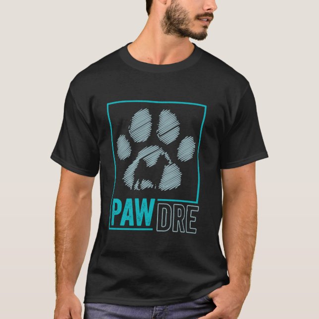 T-shirt Pawdre Chien Papa Fourrure papa Empreinte de patte (Devant)