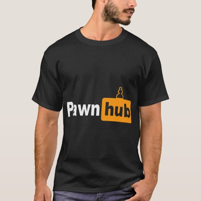 T-shirt PawnHub Drôle Échecs pour hommes (Devant)