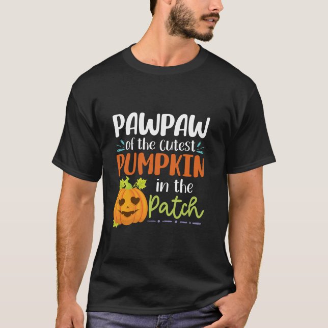 T-shirt Pawpaw Du Citrouille Le Plus Cutest Dans Le Patch  (Devant)