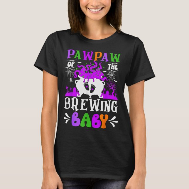 T-shirt Pawpaw Of The Brewing Baby Grandpa To Be Halloween (Devant)