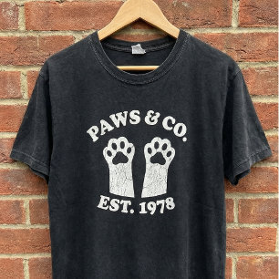 T-shirt Paws & Co Établ. 1978 Empreinte de Patte de Chien 