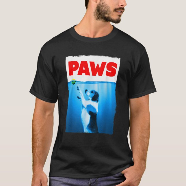 T-shirt Paws Dog Parody Tennis Ball  (Devant)