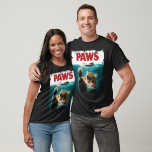 T-shirt PAWS Parodie Souris Chat Humoristique Chat Chasse 