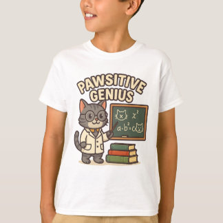 T-shirt Pawsitive Genius - Professeur Cat