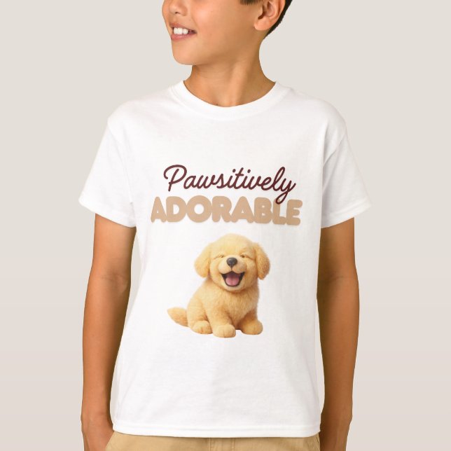 T-shirt Pawsitively Adorable  (Devant)