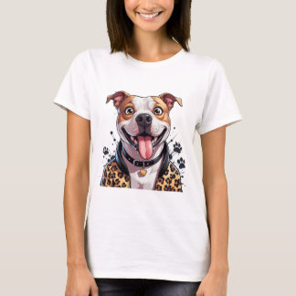 T-shirt Pawsy the Pitty : élégant et souriant