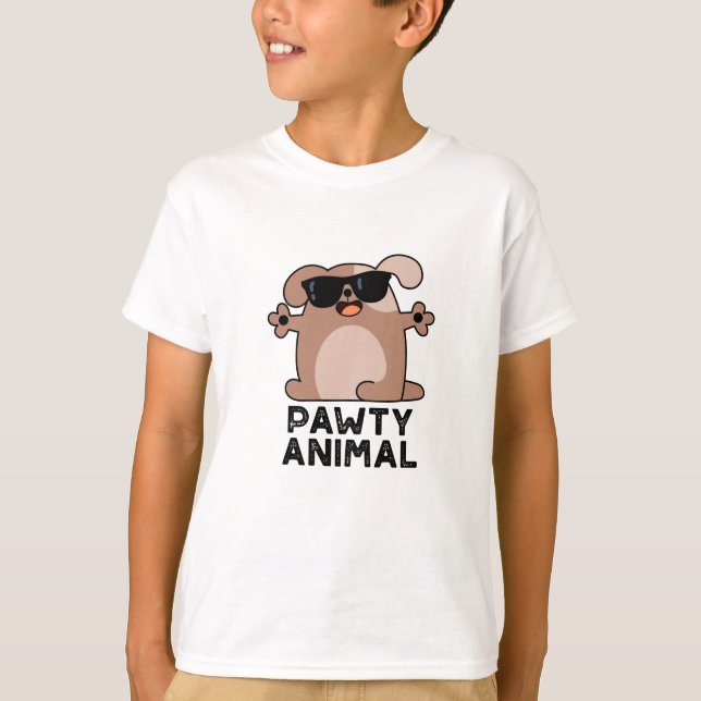 T-shirt Pawty Animal Funny Party Chien Pun (Devant)