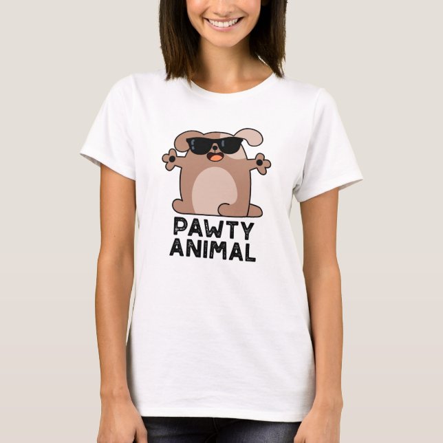 T-shirt Pawty Animal Funny Party Chien Pun (Devant)