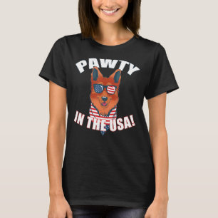 T-shirt Pawty Dans Le Parti Américain Berger Allemand Chie