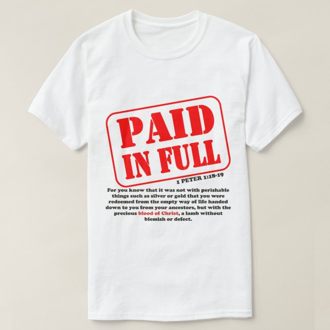 T-SHIRT PAYÉ ENTIÈREMENT (Design devant)