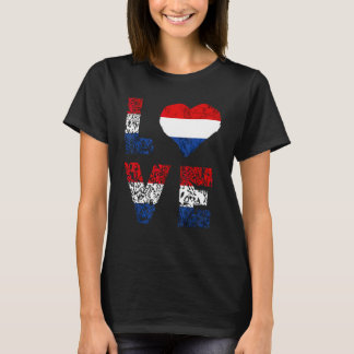 T-shirt Pays-Bas Amour Cœur Fierté Néerlandaise Drapeau Ne