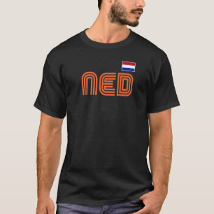 T-shirt Pays-Bas Drapeau Retro International Pays Neder