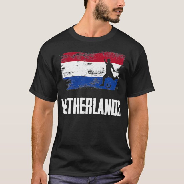 T-shirt Pays-Bas Flag Jersey Dutch Soccer Team Néerlandais (Devant)