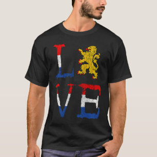 T-shirt Pays-Bas Love Holland Love Oranje Lion Crest Ne