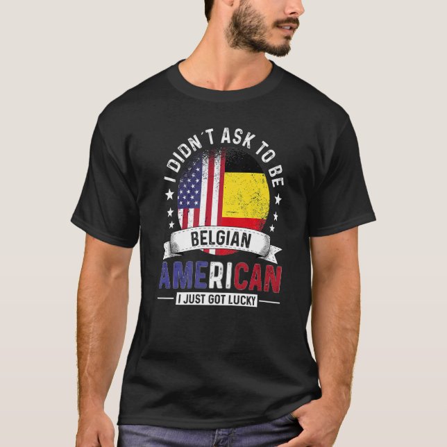 T-shirt Pays belges américains drapeaux Fierté Belgique Fl (Devant)