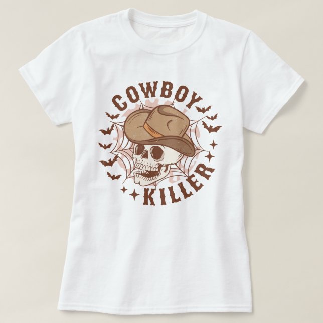 T-shirt Pays de l'Ouest Sketon Cowboy Killer Halloween (Design devant)