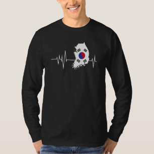 T-shirt Pays Drapeau Heartbeat Corée Coréenne Drapeaux Mon