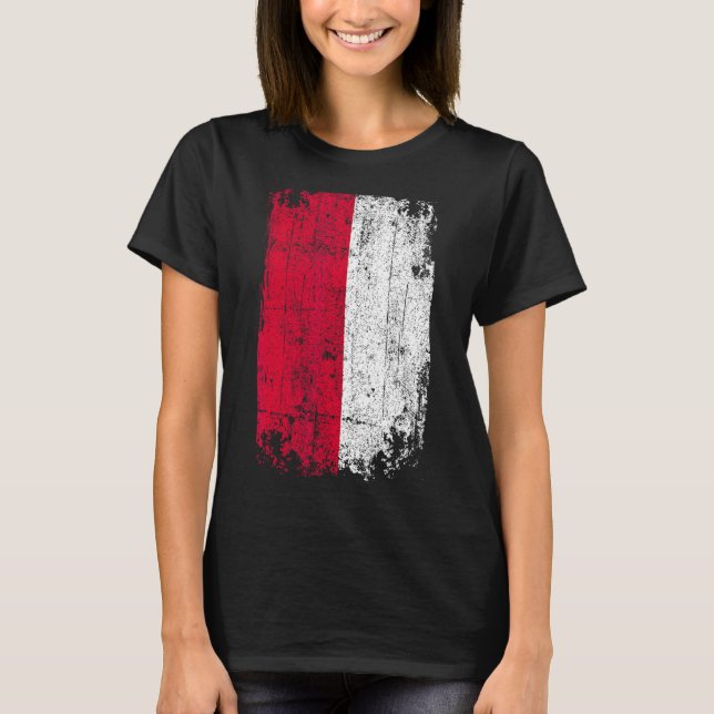 T-shirt Pays Drapeau Souvenir Grunge Drapeau Monaco (Devant)