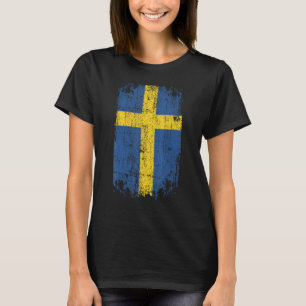 T-shirt Pays Drapeau Souvenir Grunge Drapeau Suède